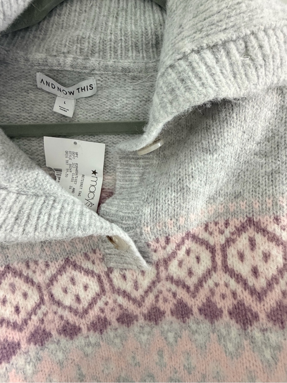 Button-Neck Sweater - Picture 3 of 4